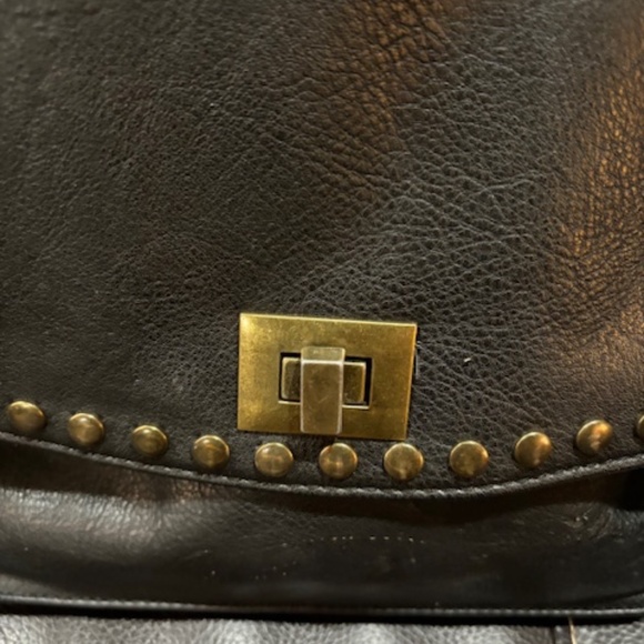 Black & Brown Leather shoulder/handle Satchel Bag- NICE! - Picture 3 of 5